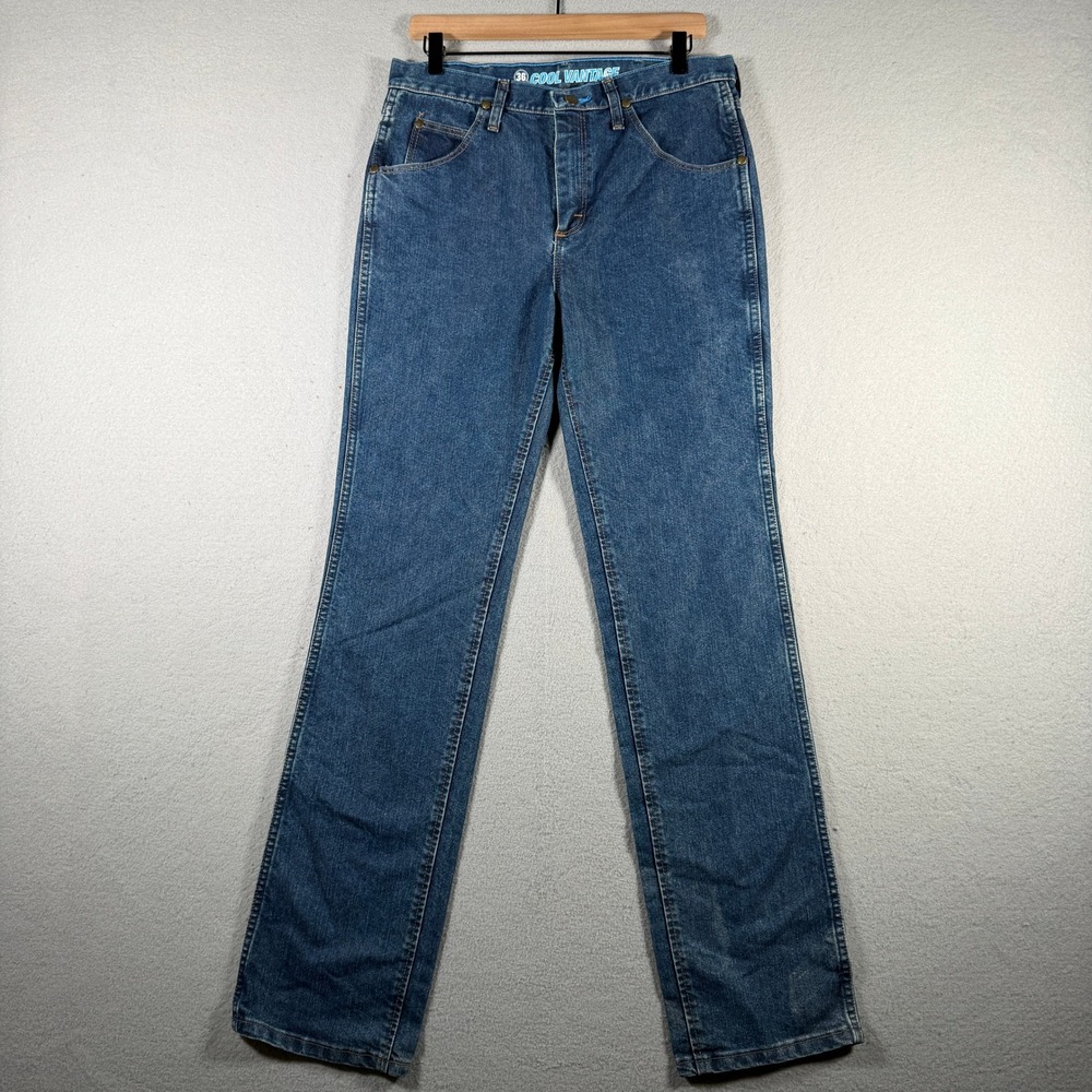 Wrangler Cool Vantage Mens Straight Leg Blue Denim Jeans 32x34 36MCVDS